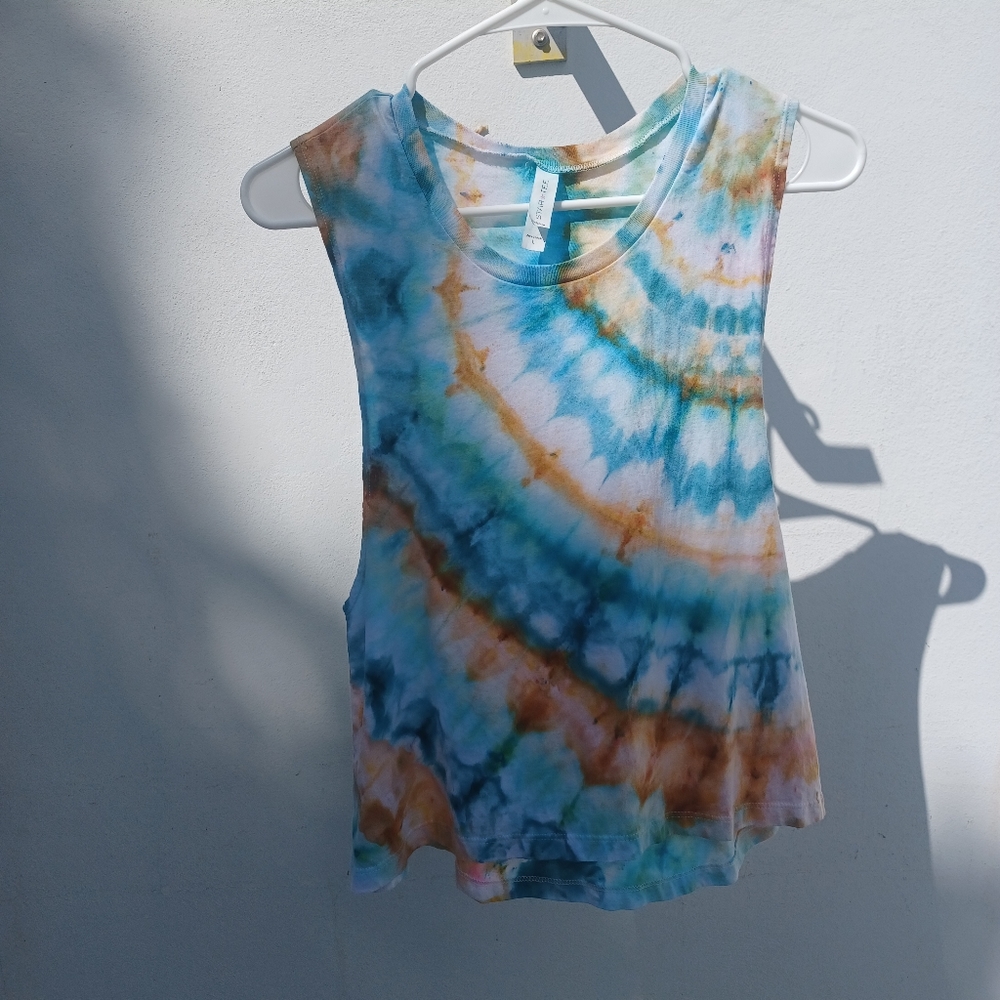 Large hand dyed tank top